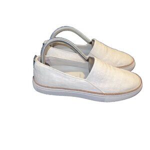 JOHNSTON & MURPHY Callie Slip On Sneaker White Croc Embossed Leather Women 7M